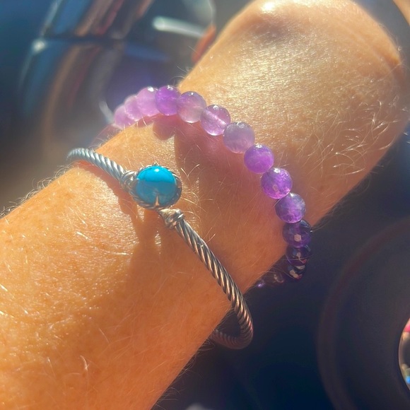 David Yurman Petite Chatelaine Turquoise & Sterling Silver Bracelet - Picture 3 of 9